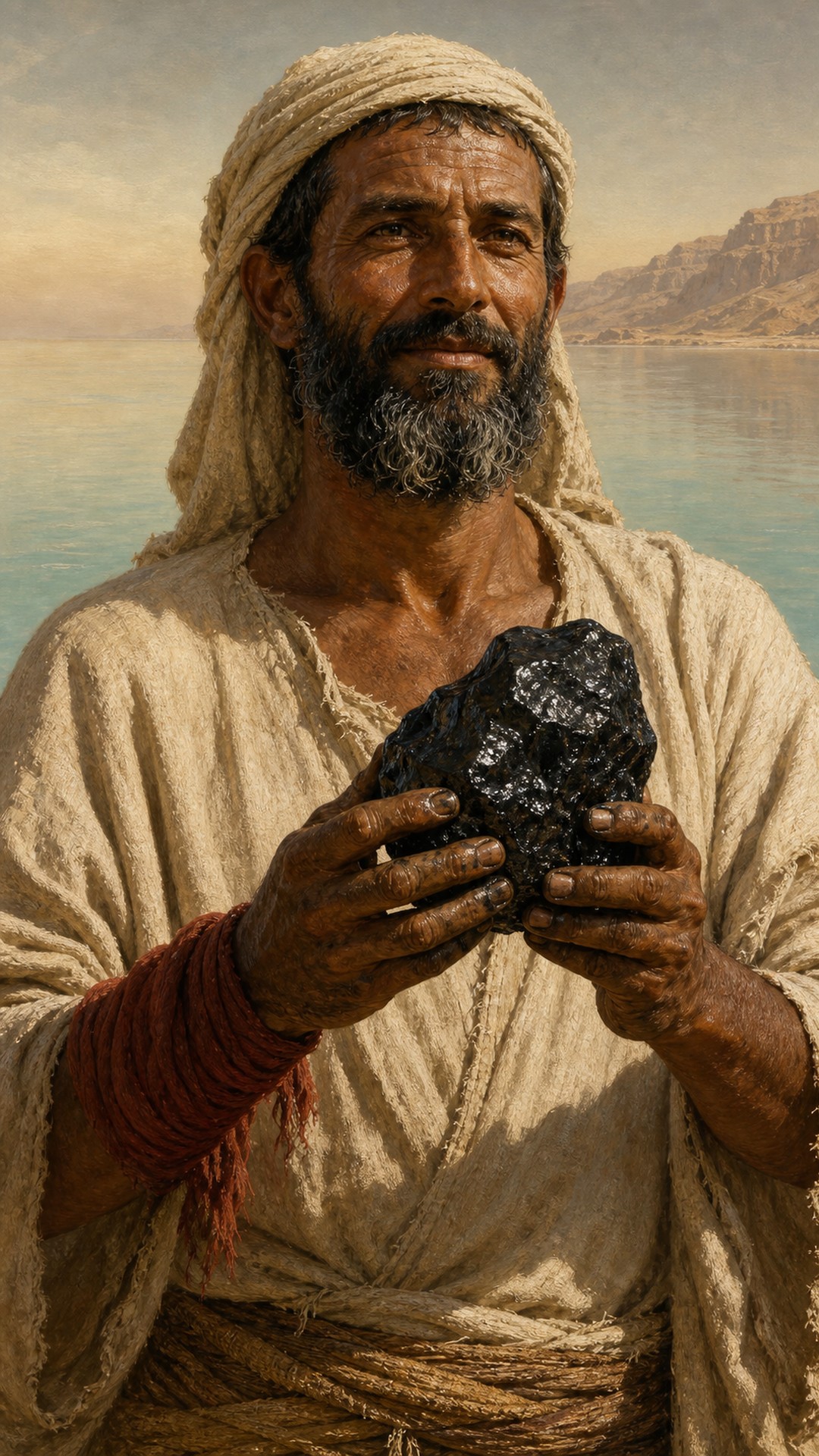 The Ancient Job of Cutting Tar Out of the Dead Sea
