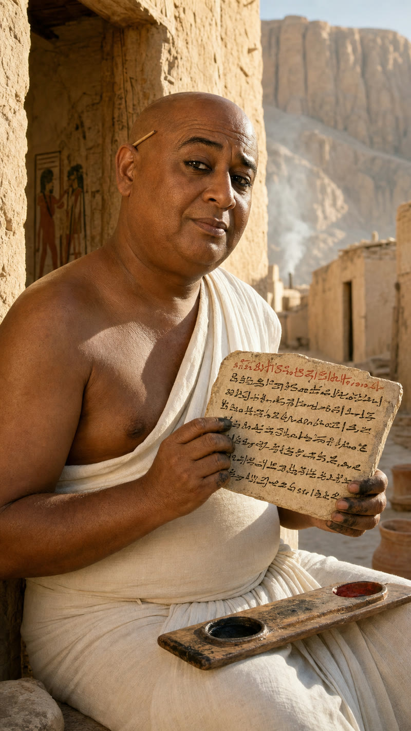 Ancient Egyptian Scribe — the 3,200-Year-Old Sick-Day List